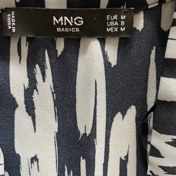 Mango Printed Bow Wrap Romper in Blue - Picture 4 of 6